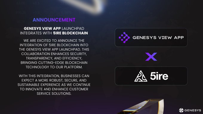 Genesys View App Anuncia la Integración de 5ireChain en su Launchpad.