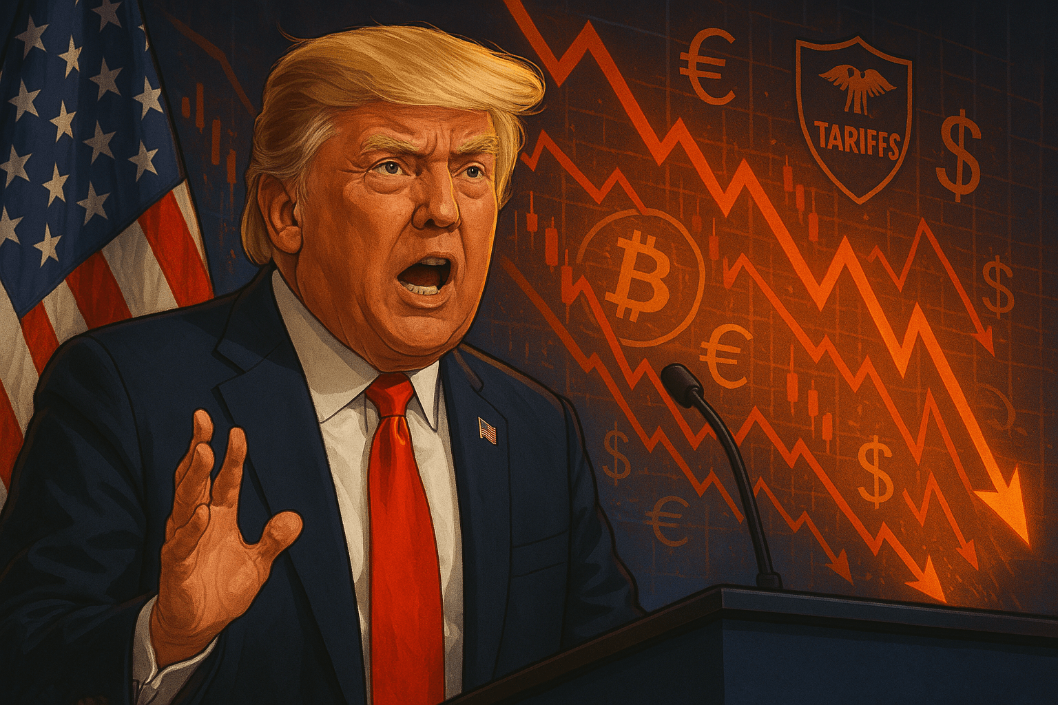 Mercado cripto en crisis: desplome generalizado tras anuncio de nuevos aranceles en EE. UU.