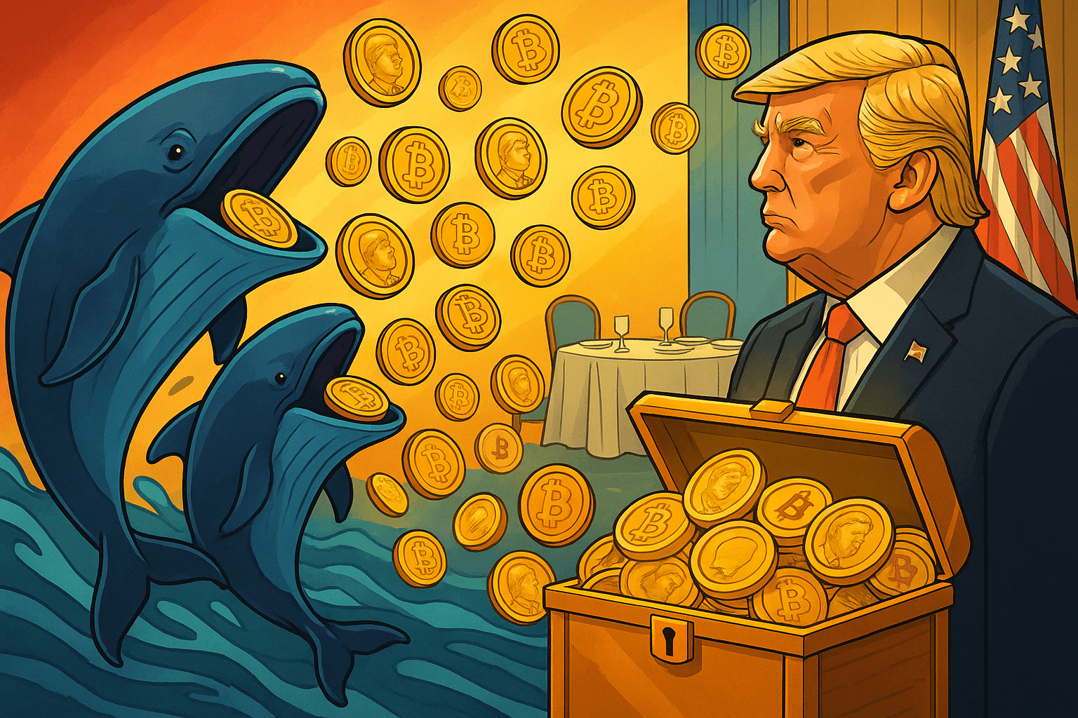 Ballenas de $TRUMP Descargan $6.4M Antes de Exclusiva Cena con el Presidente.