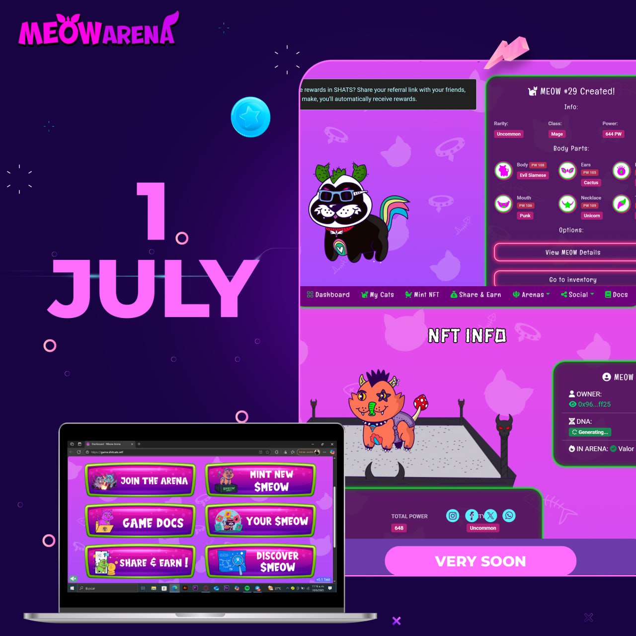 El Juego Oficial de Shitcats Se Estrena el 1 de Julio.